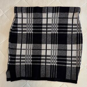Classic Black and White Plaid Skirt